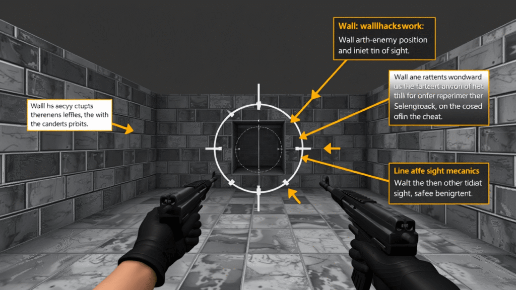 gameplay comparison player vision versus enhanced wallhack-enabled view