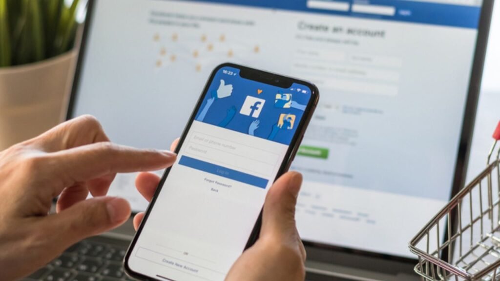 person logging into facebook app on phone, illustrating fixes for samsung s9 facebook crashing issue.
