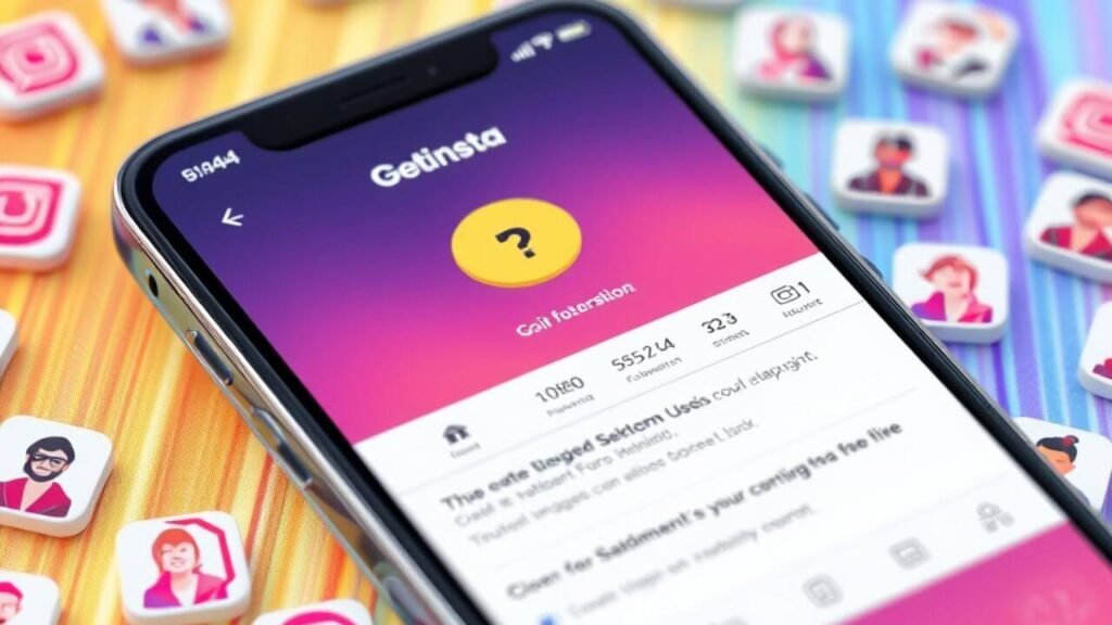 visual guide of getinsta process on mobile phone